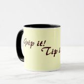 origineller lustiger Text-Rhyman Trinkmotto Tasse (Vorderseite Links)