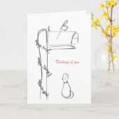 Origineller zeichn einer Katze, die Vögel im Brief Karte (Gelbe Blume)