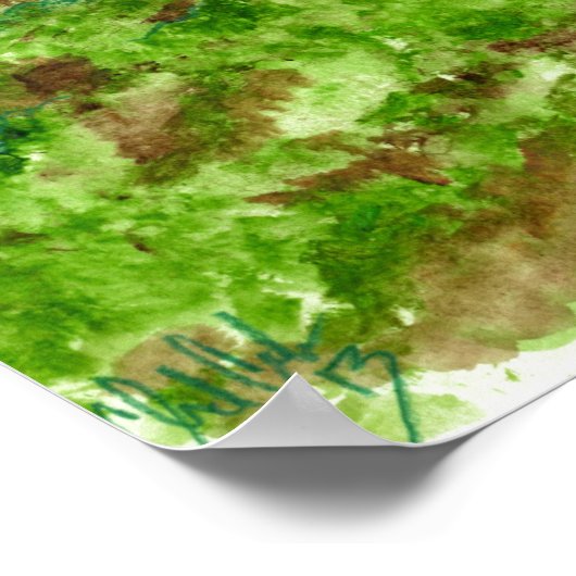 originelles abstraktes Plakat mit China (Ecke)