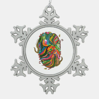 Originelles Abstraktes Portal-Muster Schneeflocken Zinn-Ornament