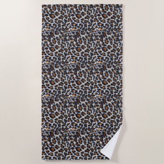 originelles Design des funky flauschigen Leopardru Strandtuch (Vorderseite)