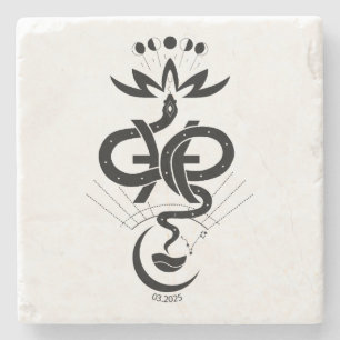 Originelles Design für 2025 Schlange, Stone Unters Steinuntersetzer