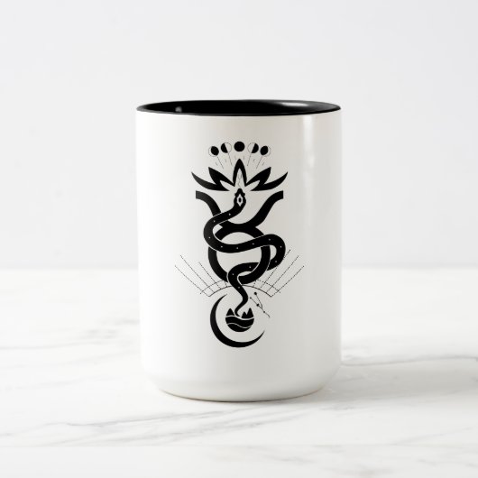 Originelles Design für den Schlangendruck 2025, Ta Zweifarbige Tasse (Mittel)