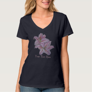 originelles Design mit rosafarbenen Blume T-Shirt