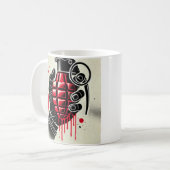 Originelles Herz-Shaped Grenade Artwork Kaffeetasse (Vorderseite Links)