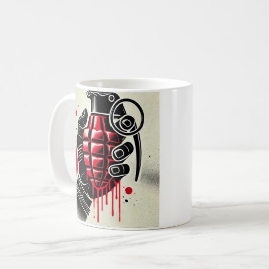 Originelles Herz-Shaped Grenade Artwork Kaffeetasse (Vorderseite Links)