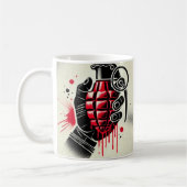 Originelles Herz-Shaped Grenade Artwork Kaffeetasse (Links)