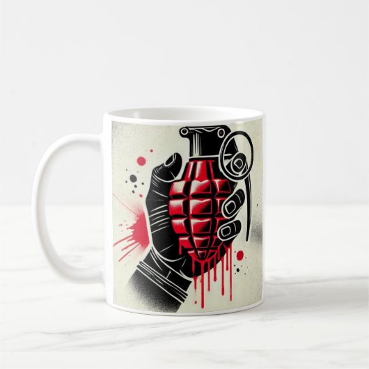 Originelles Herz-Shaped Grenade Artwork Kaffeetasse (Links)