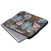 Originelles nahtloses Muster mit hellen Pflanze un Laptopschutzhülle (Vorne Knopf)