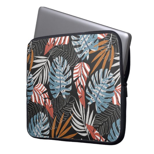 Originelles nahtloses Muster mit hellen Pflanze un Laptopschutzhülle (Vorderseite Links)