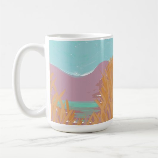 Originelles zeitgenössisches Kunstwerk "Der See" Kaffeetasse (Links)