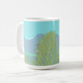 Originelles zeitgenössisches Kunstwerk "Der See" Kaffeetasse (Vorderseite Links)