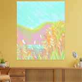 Originelles zeitgenössisches Triptychwerk "Der See Leinwanddruck (Insitu (Wohnzimmer))