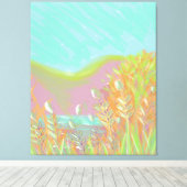 Originelles zeitgenössisches Triptychwerk "Der See Leinwanddruck (Insitu (Holzboden))