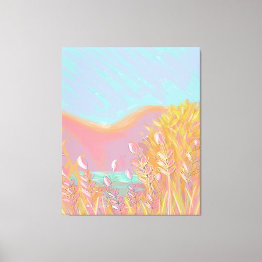 Originelles zeitgenössisches Triptychwerk "Der See Leinwanddruck (Vorderseite)