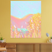 Originelles zeitgenössisches Triptychwerk "Der See Leinwanddruck (Insitu (Wohnzimmer))