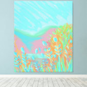 Originelles zeitgenössisches Triptychwerk "Der See Leinwanddruck (Insitu (Holzboden))