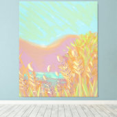 Originelles zeitgenössisches Triptychwerk "Der See Leinwanddruck (Insitu (Holzboden))