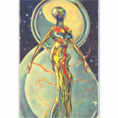 Orignal Art Liquid Metal Alien Abstrakt Aufkleber (Vorderseite)