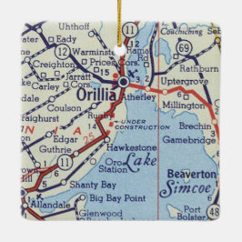 Orillia ON Vintag Map Keramikornament
