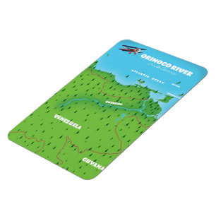 Orinoco-Fluss Südamerikanische Karte Magnet