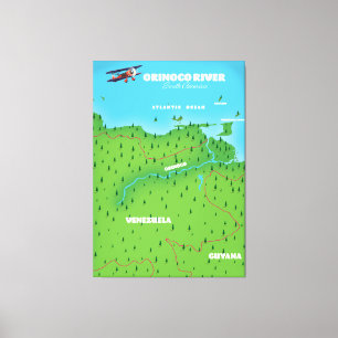 Orinoco River South American Map Leinwanddruck