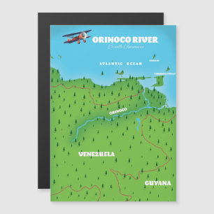 Orinoco River South American Map Magnetkarte