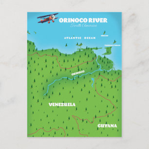 Orinoco River South American Map Postkarte