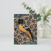 Oriole Bird Art-Designs Postkarte (Stehend Vorderseite)