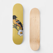Oriole Bird Daisy Blume Naturkunde Skateboard (Vorderseite)