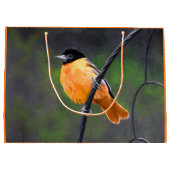 Oriole-Malerei - ursprüngliche Vogel-Kunst Große Geschenktüte (Rückseite)