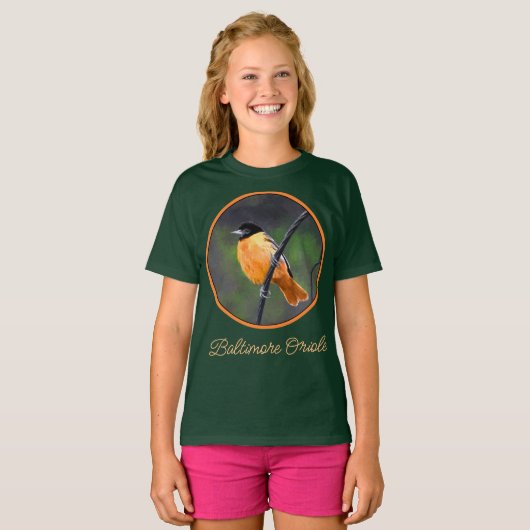 Oriole Painting - Original Bird Art T-Shirt (Vorne ganz)