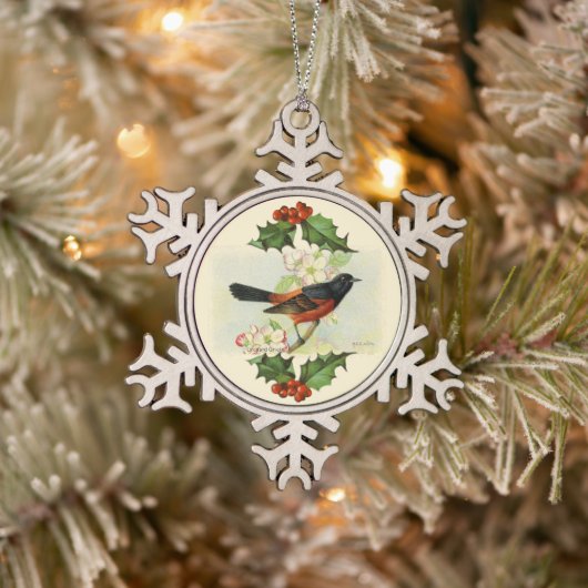 Oriole Snowflake Weihnachtsschmuck Schneeflocken Zinn-Ornament (Baum)