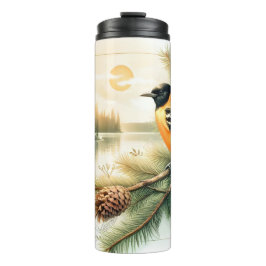 Oriole Songbird Abend Wasserfarben Thermal Tumbler Thermosbecher