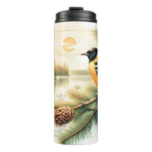 Oriole Songbird Abend Wasserfarben Thermal Tumbler Thermosbecher