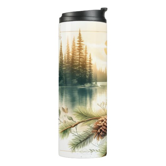 Oriole Songbird Abend Wasserfarben Thermal Tumbler Thermosbecher (Nach links gedreht)