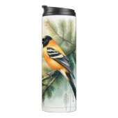Oriole Songbird Abend Wasserfarben Thermal Tumbler Thermosbecher (Nach rechts gedreht)