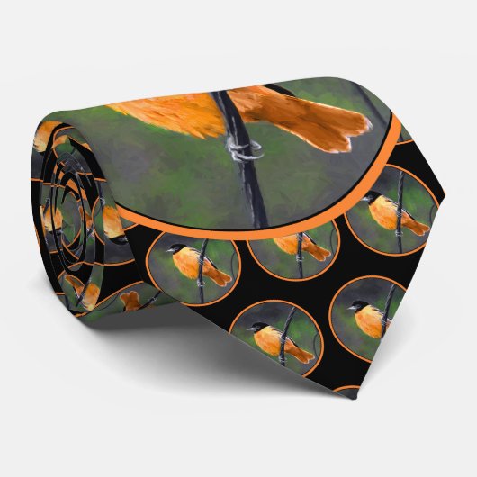 Oriolmalerei - Original Bird Art Krawatte (Gerollt)