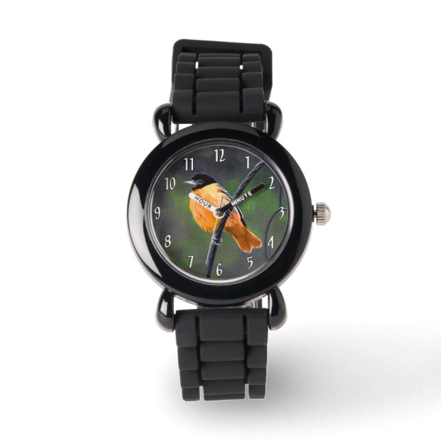 Oriolmalerei - Original Vogelkunst Armbanduhr (Vorderseite)