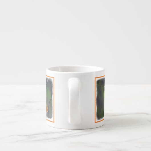 Oriolmalerei - Original Vogelkunst Espressotasse (Rückseite)