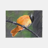 Oriolmalerei - Original Vogelkunst Fleecedecke (Vorderseite (Horizontal))