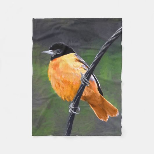 Oriolmalerei - Original Vogelkunst Fleecedecke (Vorderseite)