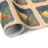 Oriolmalerei - Original Vogelkunst Geschenkpapier (Rolleneckpunkt)