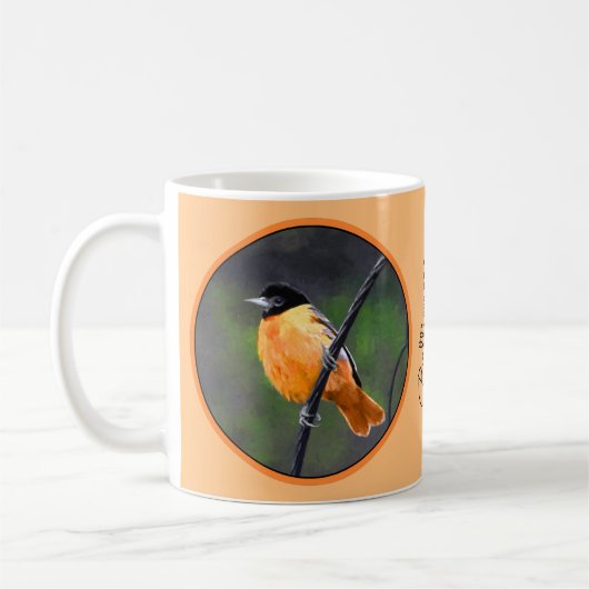 Oriolmalerei - Original Vogelkunst Kaffeetasse (Links)