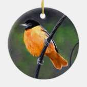 Oriolmalerei - Original Vogelkunst Keramik Ornament (Hinten)