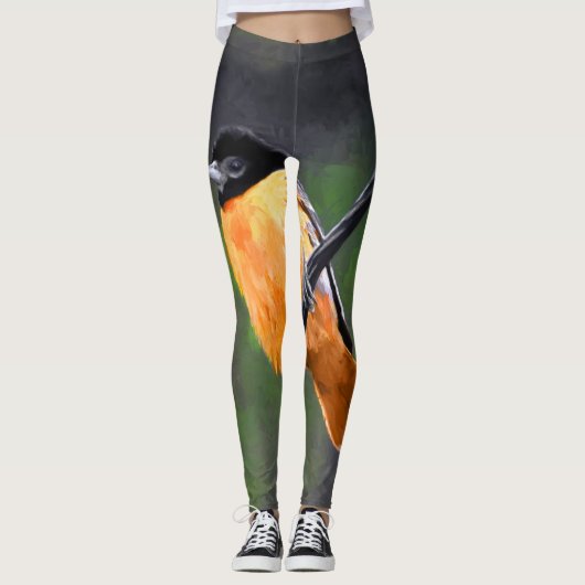 Oriolmalerei - Original Vogelkunst Leggings (Vorderseite)