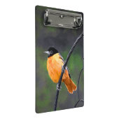 Oriolmalerei - Original Vogelkunst Mini Klemmbrett (Schrägansicht)