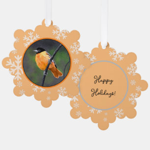 Oriolmalerei - Original Vogelkunst Ornament Karte