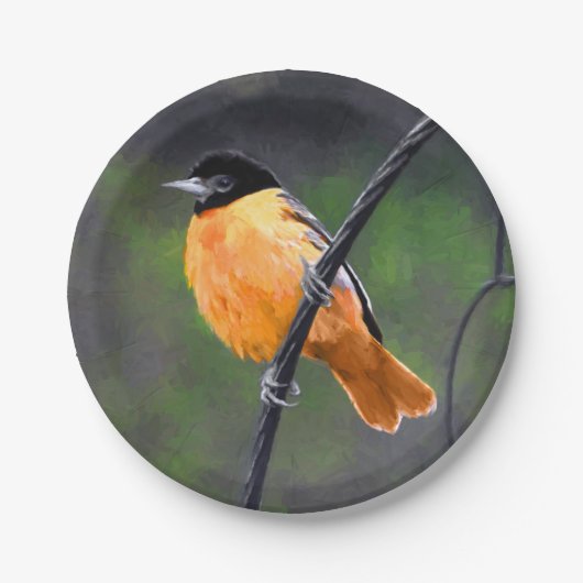 Oriolmalerei - Original Vogelkunst Pappteller (Vorderseite)