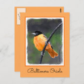 Oriolmalerei - Original Vogelkunst Postkarte (Vorne/Hinten)